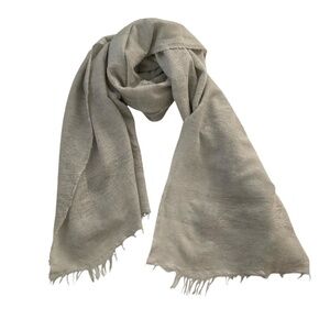 Cecchi & Cecchi Scarf Gray 82x29” Silver Lurex Fringe Wrap Elegant Cozy Luxury